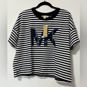 G- Michael Kors Blue/White Striped Shirt